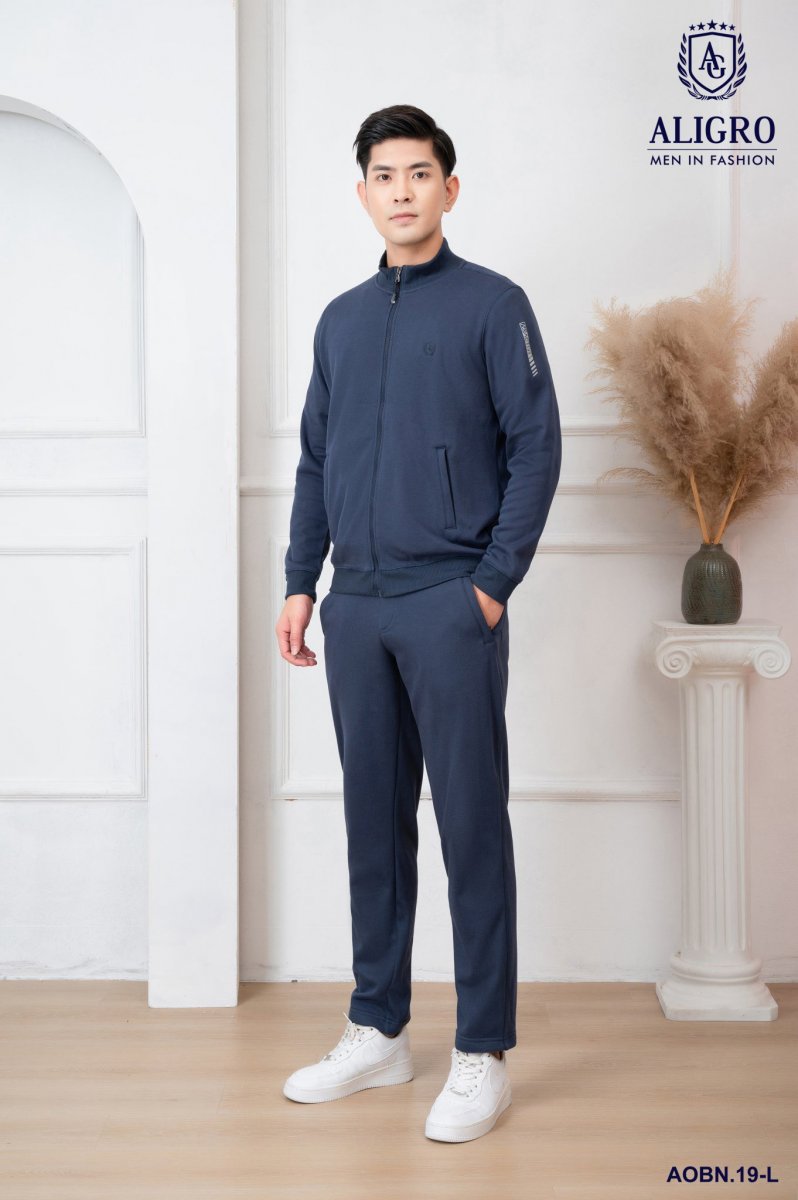 Quần bộ nỉ khóa trần bông Navy